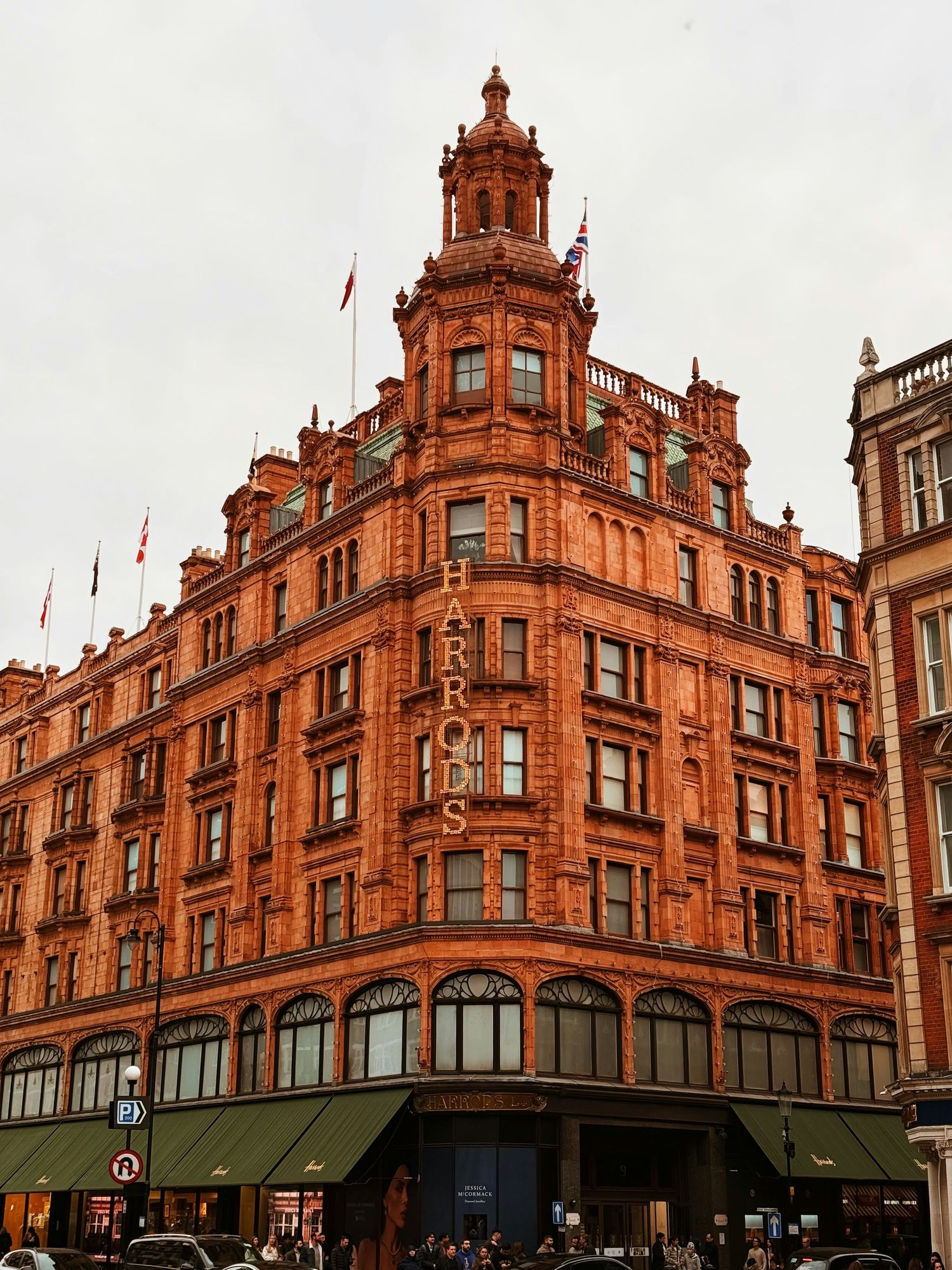A red brick Victorian building in Knightsbridge